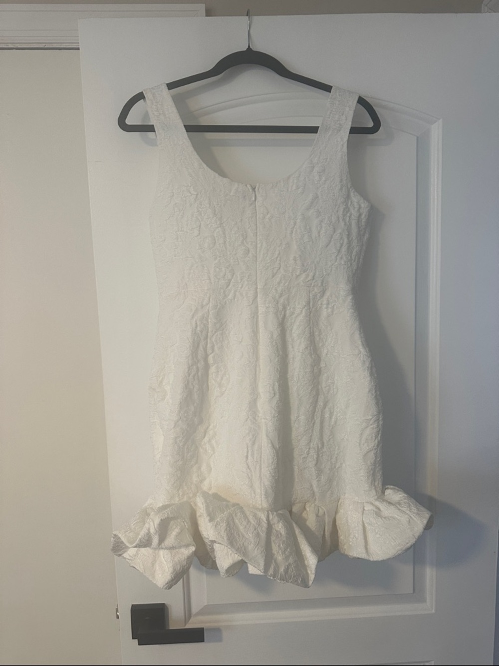 Lulu’s White Textured Ruffle-Hem Mini Dress - Picture 5 of 5